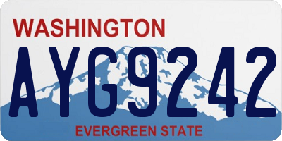 WA license plate AYG9242