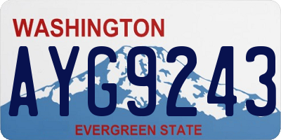 WA license plate AYG9243