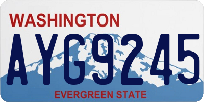 WA license plate AYG9245