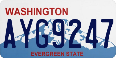 WA license plate AYG9247