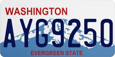 WA license plate AYG9250