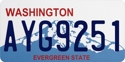 WA license plate AYG9251