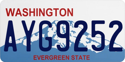 WA license plate AYG9252