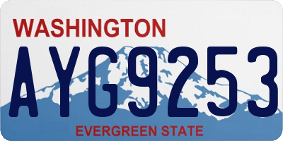 WA license plate AYG9253