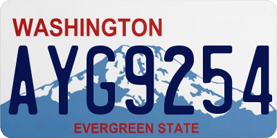 WA license plate AYG9254