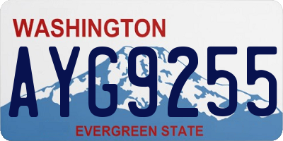 WA license plate AYG9255