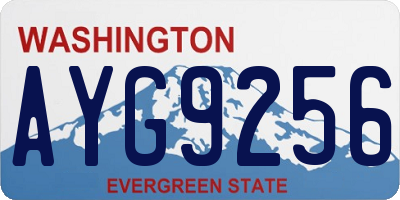 WA license plate AYG9256