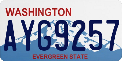 WA license plate AYG9257