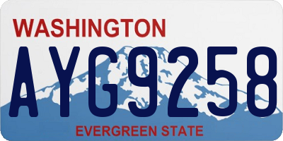 WA license plate AYG9258