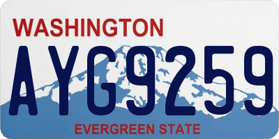 WA license plate AYG9259