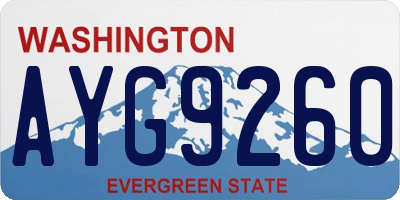 WA license plate AYG9260