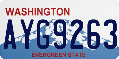 WA license plate AYG9263