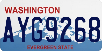 WA license plate AYG9268