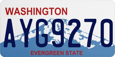 WA license plate AYG9270