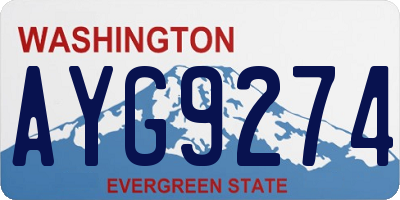 WA license plate AYG9274