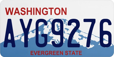 WA license plate AYG9276
