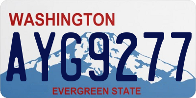 WA license plate AYG9277