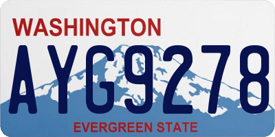 WA license plate AYG9278