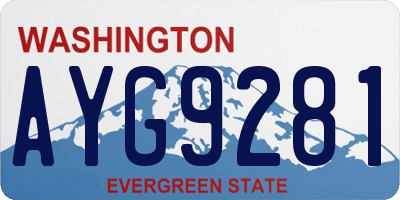 WA license plate AYG9281