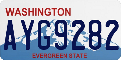 WA license plate AYG9282