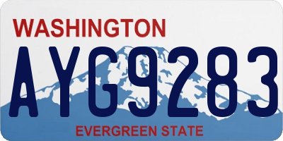 WA license plate AYG9283