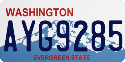 WA license plate AYG9285
