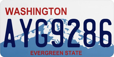 WA license plate AYG9286