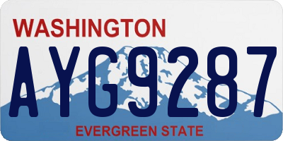 WA license plate AYG9287