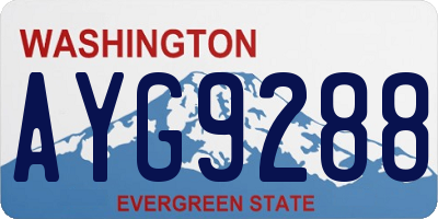 WA license plate AYG9288
