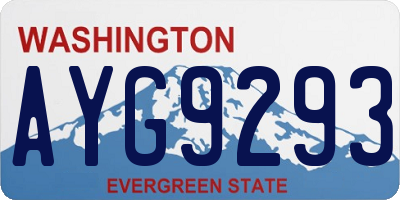 WA license plate AYG9293