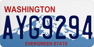 WA license plate AYG9294