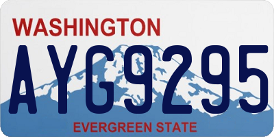 WA license plate AYG9295