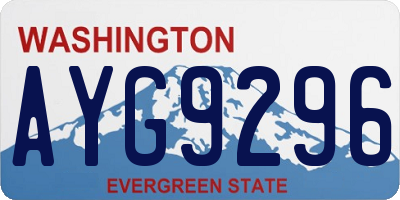WA license plate AYG9296