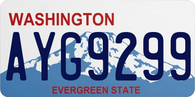 WA license plate AYG9299