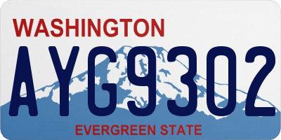 WA license plate AYG9302