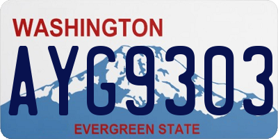 WA license plate AYG9303