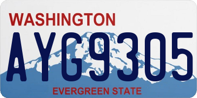 WA license plate AYG9305