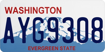 WA license plate AYG9308