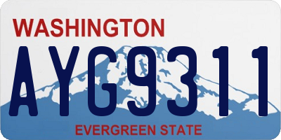 WA license plate AYG9311