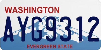 WA license plate AYG9312