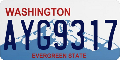WA license plate AYG9317
