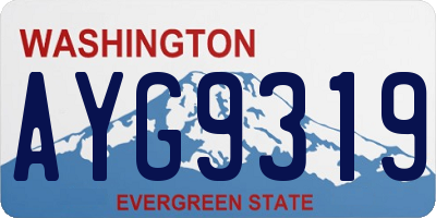 WA license plate AYG9319