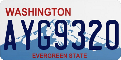 WA license plate AYG9320