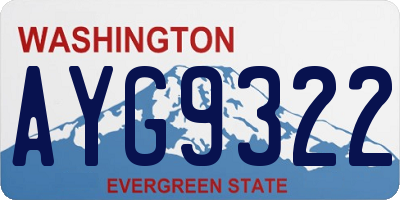 WA license plate AYG9322
