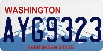 WA license plate AYG9323