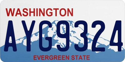WA license plate AYG9324