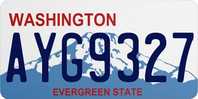 WA license plate AYG9327
