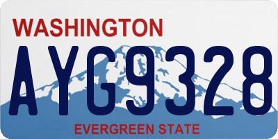 WA license plate AYG9328