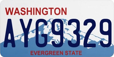 WA license plate AYG9329