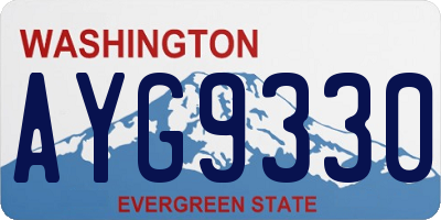 WA license plate AYG9330